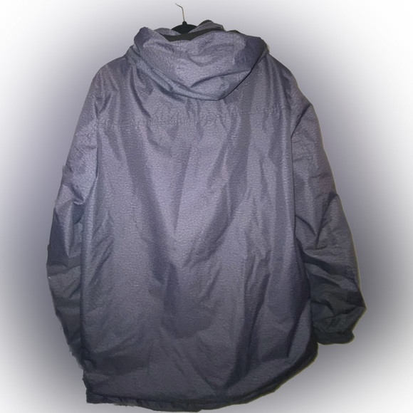 ZEROXPOSUR Mens Large Winter Hooded Grey Black Heavyweight Coat RN #117732 - Picture 4 of 7